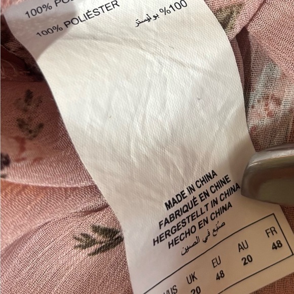 Michel Studio Collection Floral Pink Sheer Tunic Long Blouse Plus Size 16 - Picture 6 of 6